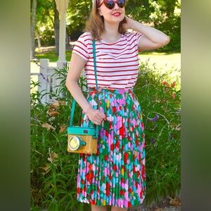 J. Crew Multicolor Abstract A-Line Skirt